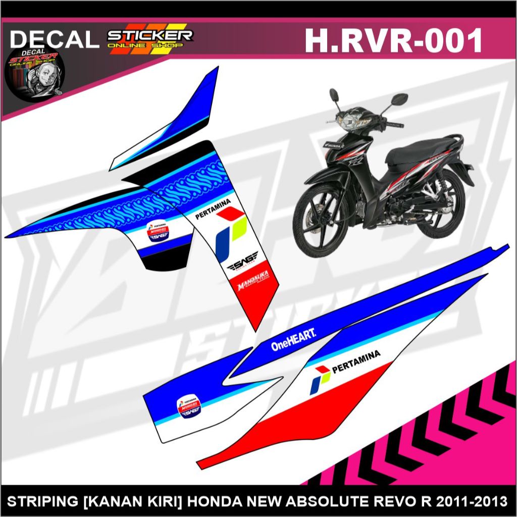 STIKER MOTOR HONDA NEW ABSOLUTE REVO R KARBU 2011-2013 DECAL STRIPING