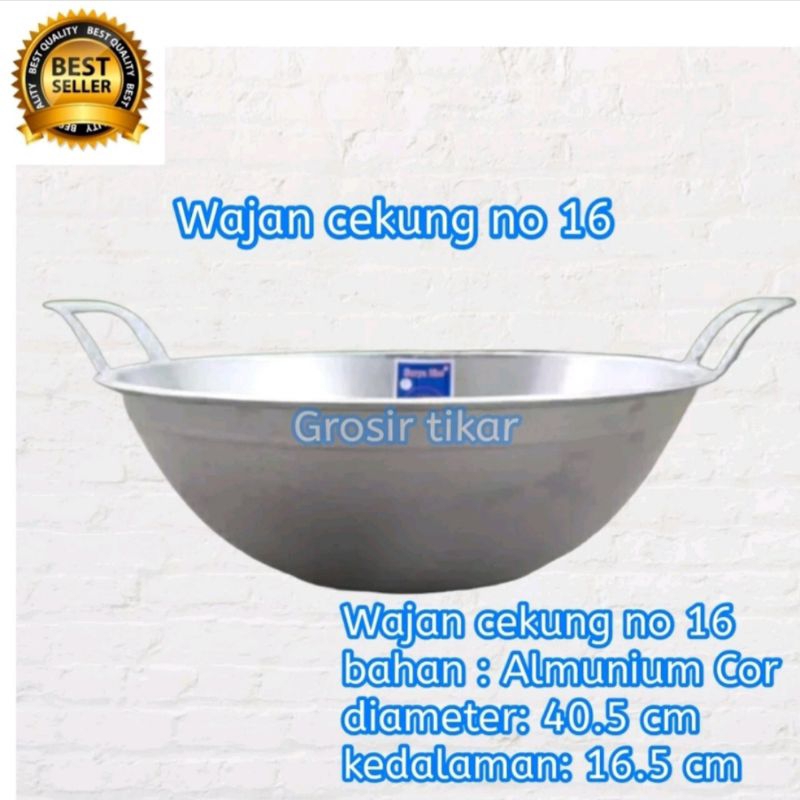 KATEL KUALI CEKUNG NO16 WAJAN PENGGORENGAN ALUMUNIUM TEBAL KUAT