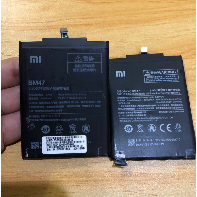 Baterai Batre Xiaomi Redmi 4X / Redmi 3 / Redmi 3S / Redmi 3 Pro Bm47 Baterai Xiaomi Redmi 4X Original 100%