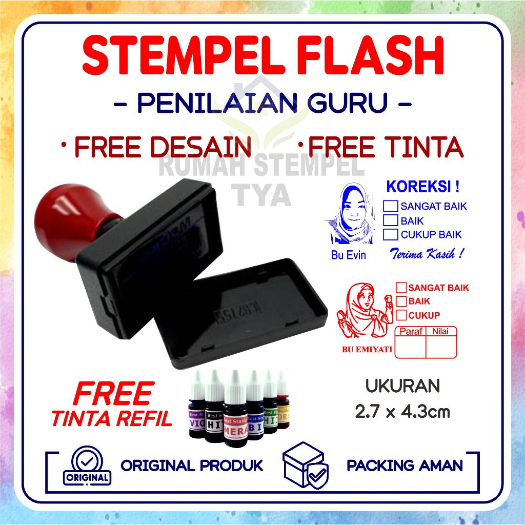 

STEMPEL PENILAIAN GURU/ REWORD/ KOREKSI FREE TINTA REFIL