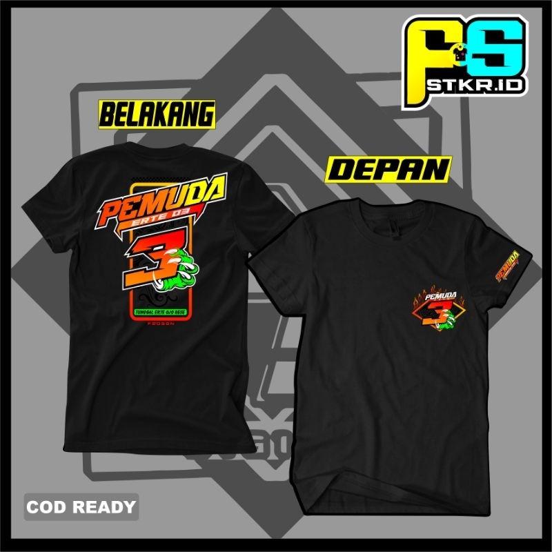 Kaos T-Shirt PEMUDA ERTE 3 TUNGGAL ERTE OJO RESE Kaos Katun Lengan pendek santai