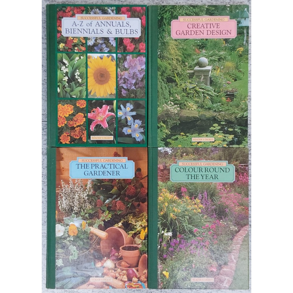LARGE HARDBACK - Reader's Digest UK 4 Volume Set 'Successful Gardening' 1993, (English/buku bahasa i