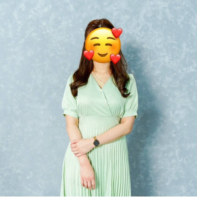 dress wanita sage green preloved