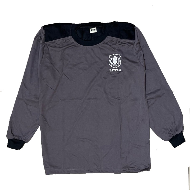 Kaos Lengan Panjang Satpam - Kaos Lengan Panjang Busa Coklat - Pria