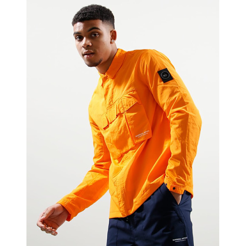 Marshall Koji Overshirt Jacket In Orange