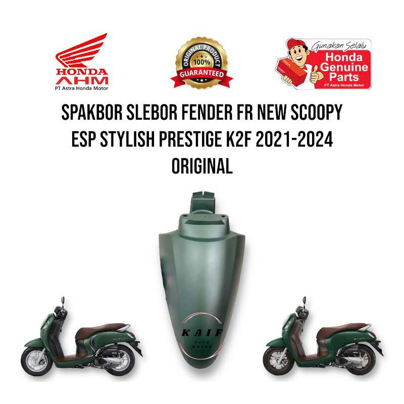 Spakbor slebor fender fr new scoopy esp stylish prestige 61100-K2F 2021-2024 Hijau Doff Original