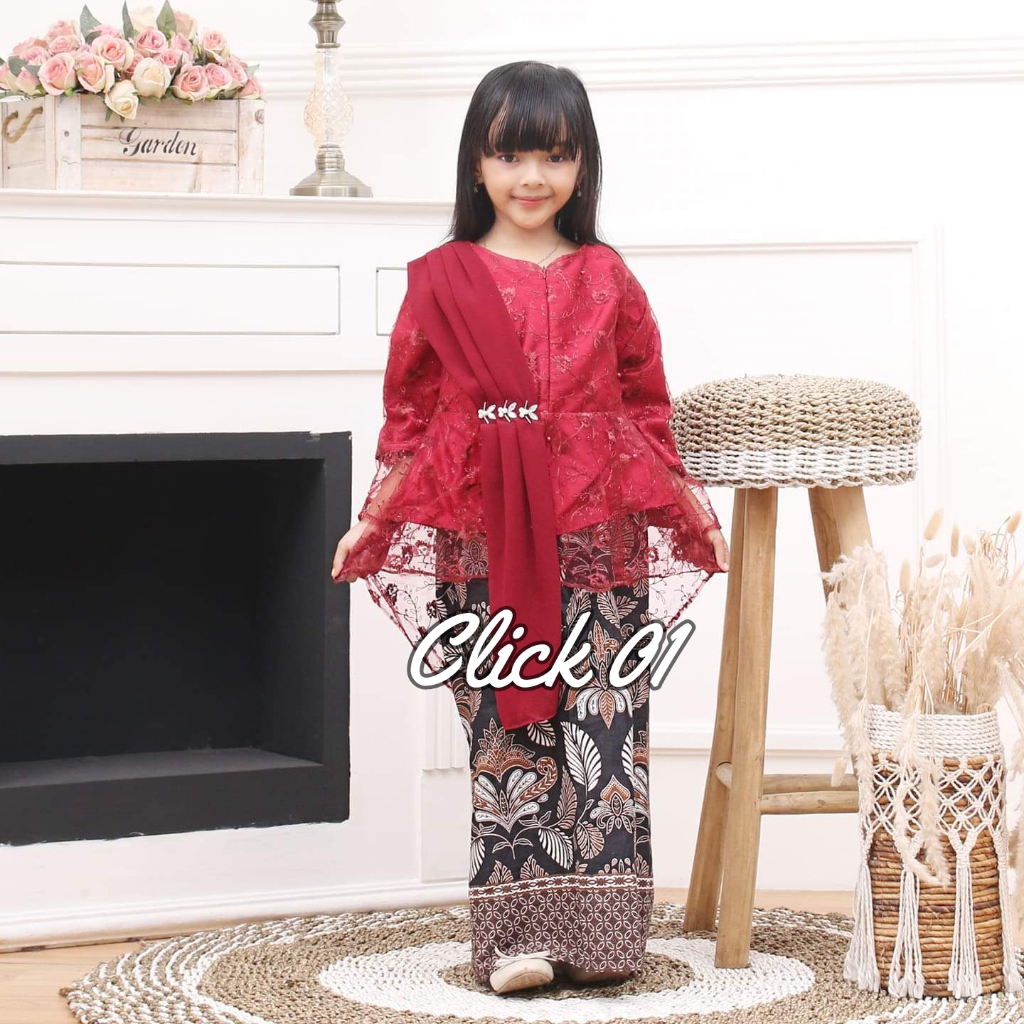 Baju Brokat Anak Umur 6-10 Tahun Kebaya Perempuan Pakaian Fashion