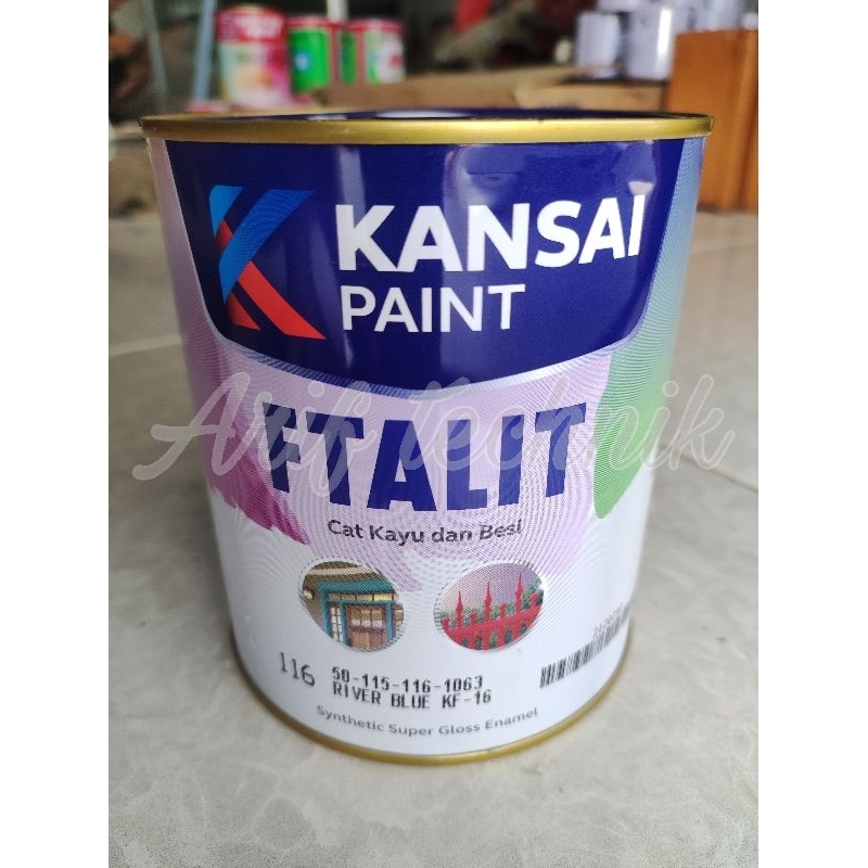 Cat Minyak FTALIT 1kg 116 River Blue / Cat Kansai Paint BIRU Kayu & Besi