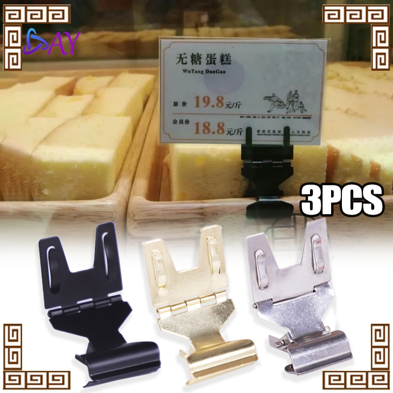 

3pcs Jepit Harga Bahan Logam Clip Penjepit Label Hanger Pop Display Untuk Papan Label Obral Harga