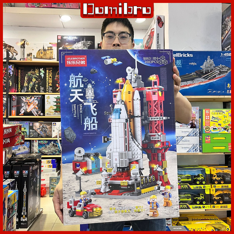 Mainan Balok Blok besar 1000Pcs pesawat ulang-alik Polisi 3D Puzzle Susun Mainan Anak Laki-laki