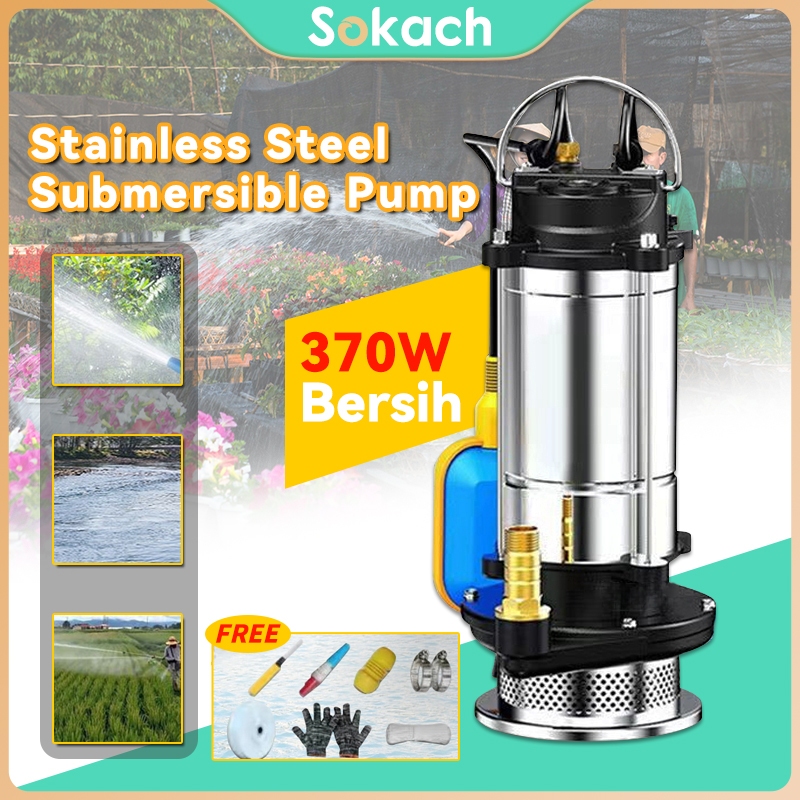 Pompa Celup Air Bersih Otomatis 370Watt Stainless Steel Pompa Submersible 1 Inch Mesin Pompa Air Pom