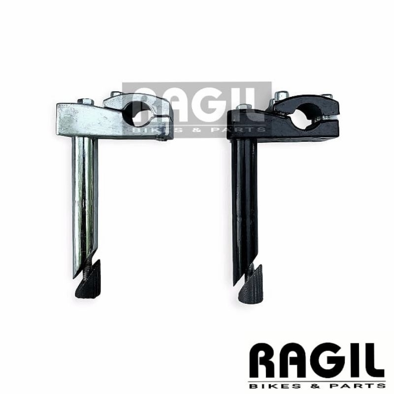 STEM STANG SEPEDA BMX KOTAK TAHU HITAM CHROME KROM STOK HANDLEBAR 22.2 INSERT 21.1 ALLOY