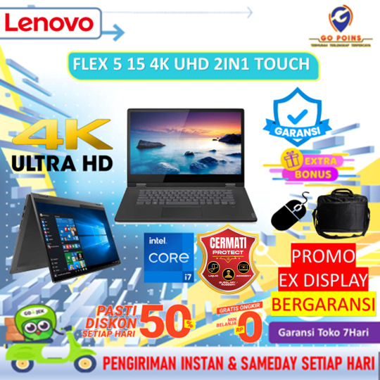 LENOVO FLEX 5 15 4K UHD 2IN1 TOUCH MX330 INTEL I7 1065G7 RAM 16GB SSD 256GB