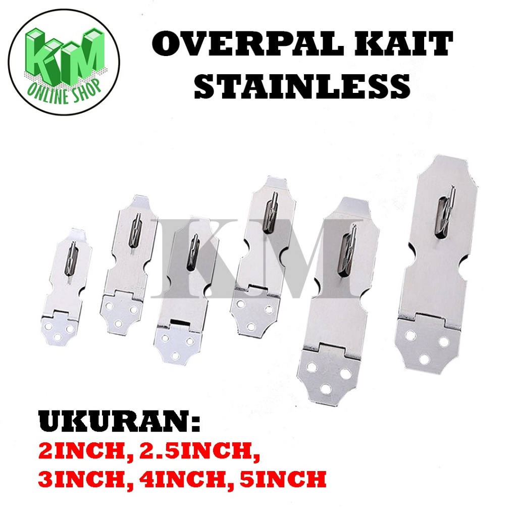 Overpal Plat 3 Inch Grendel Kunci Gembok Pintu Keamanan Stainless Steel — 8