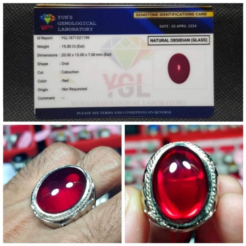 PLUS MEMO MERAH DELIMA SIAM SIEM BATU CINCIN PERMATA AKIK