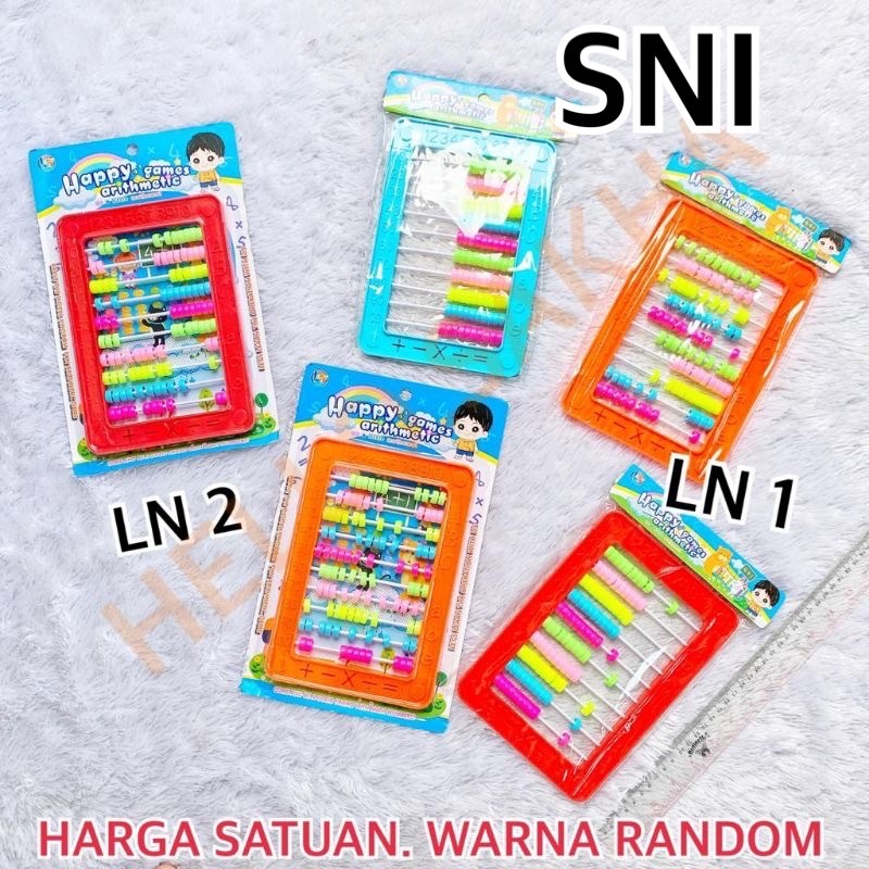 MAINAN LN 1 & 2 HAPPY GAMES ARITHMETIC SEMPOA SIMPOA SIPOA SEPOA ALAT HITUNG BERHITUNG CALISTUNG ANA