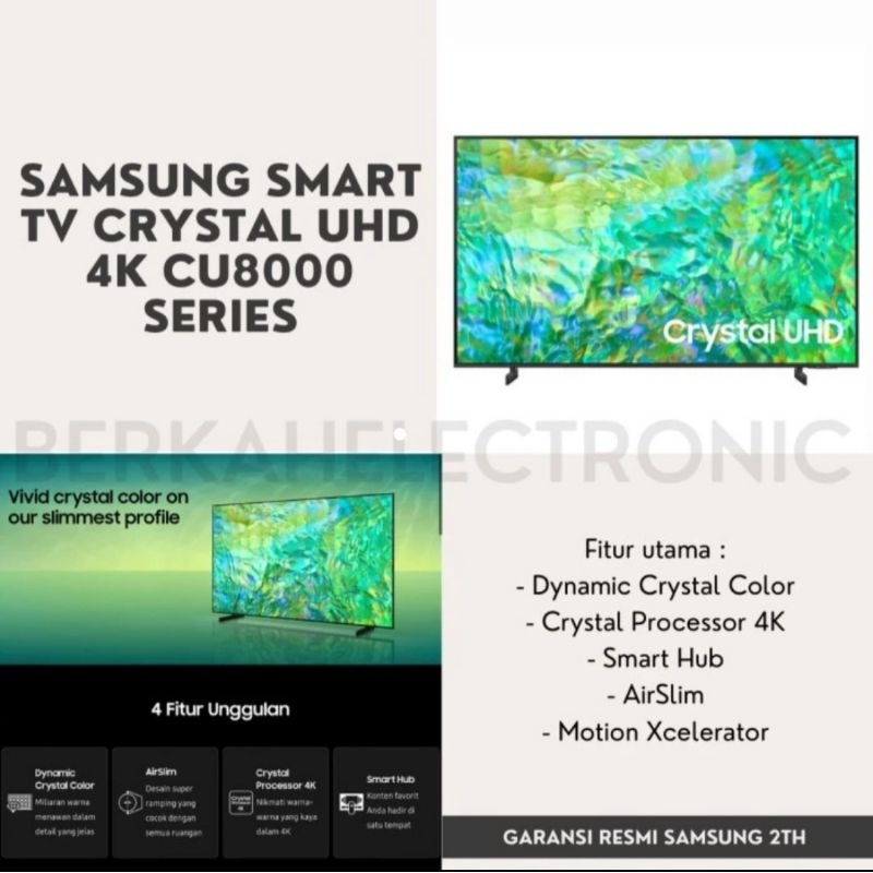 SAMSUNG SMART TV 55" CRYSTAL UHD 4K CU8000 - UA55CU8000KXXD