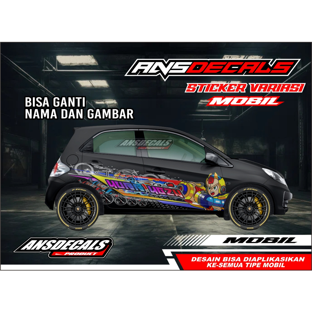 STICKER MOBIL JAZZ, BRIO | DECAL STICKER MOBIL STIKER JAZZ, BRIO, AGYA, YARIS FREE REQUEST STIKER AN