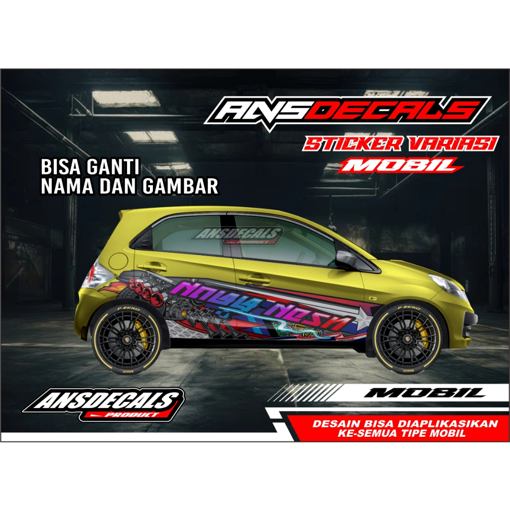 STICKER MOBIL JAZZ, BRIO | DECAL STICKER MOBIL STIKER JAZZ, BRIO, AGYA, YARIS FREE REQUEST STIKER AN