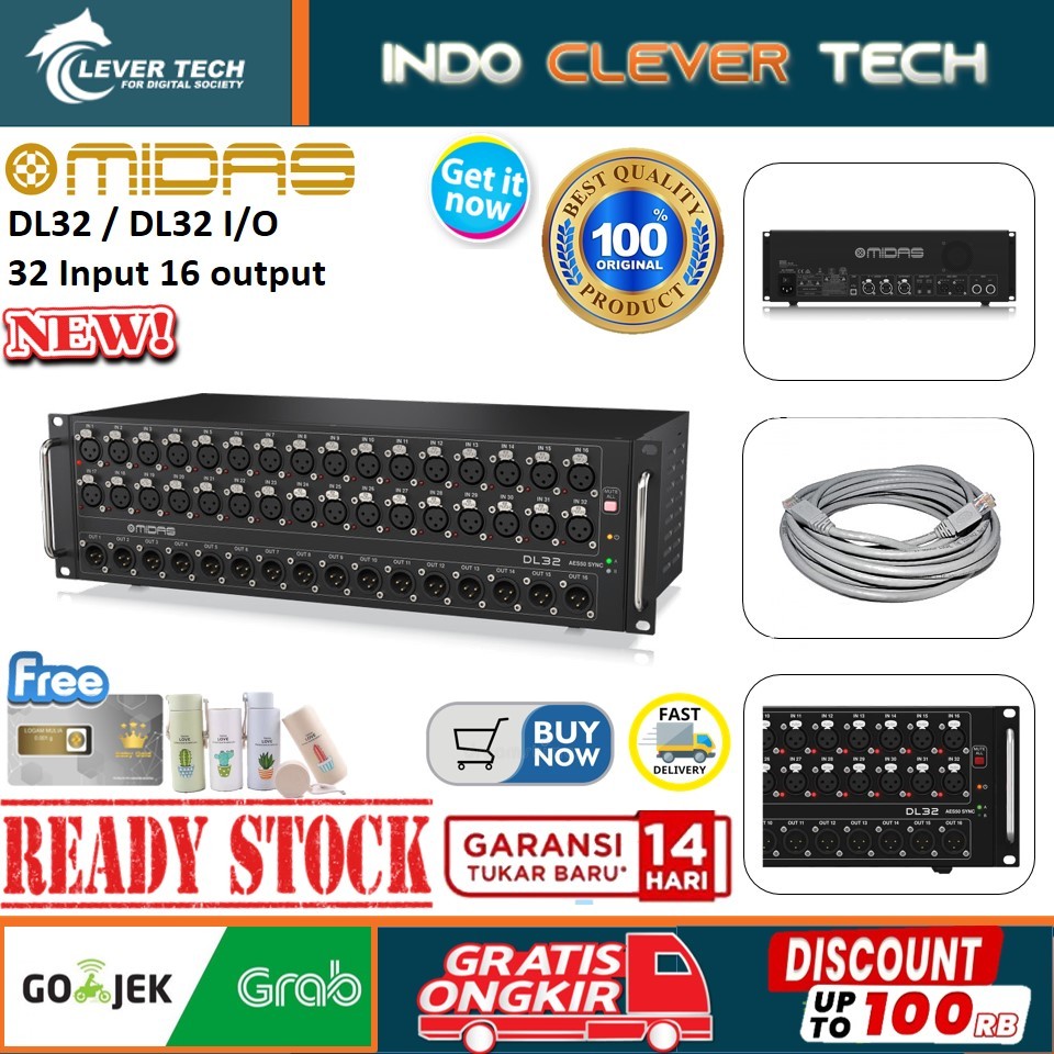 Midas M32 DL32 Kabel 75m DL-32 Digital I/O Stagebox Snake Cable 32 Channel In 16 Out