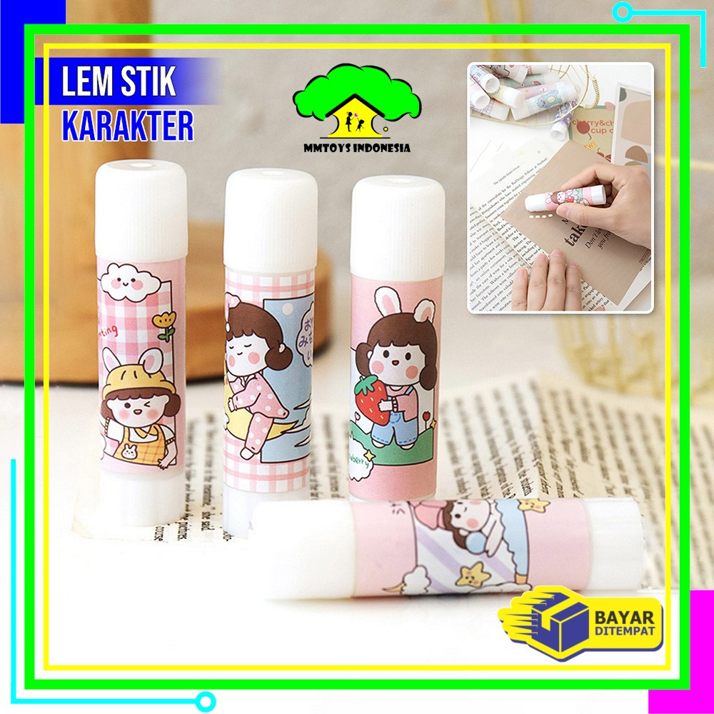 

MI-A88 Lem Glue Stick Karakter Lucu Lem Stik Batang Putar Perlengkapan Sekolah Kantor / Lem Kertas Putar Lem Perekat Kertas Padat Motif Lucu