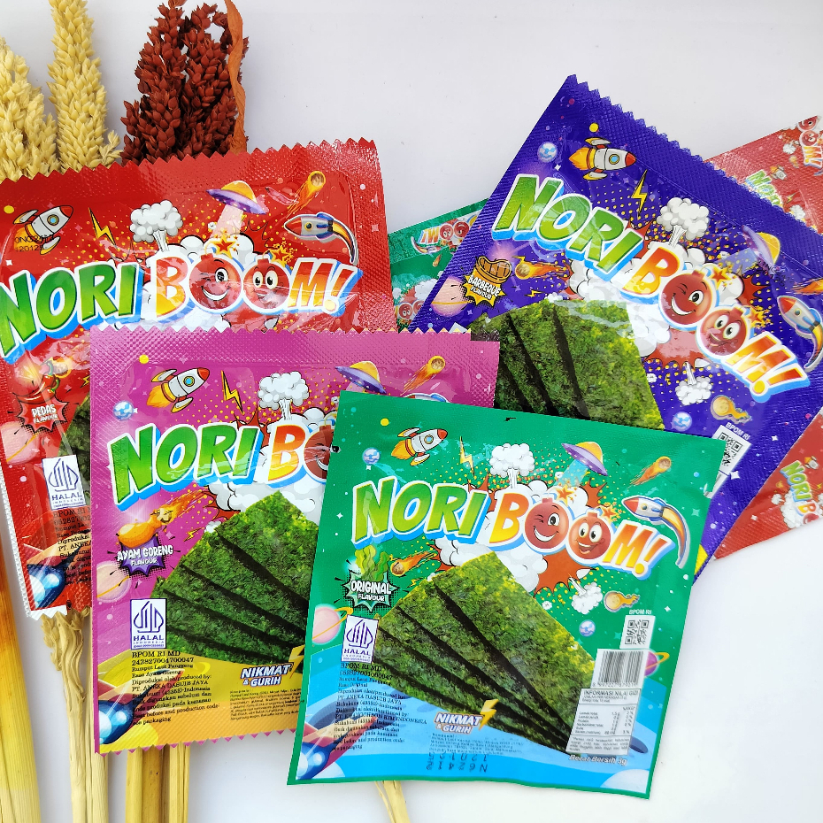 

PAKET HEMAT NORI BOOM 5 RASA | 1 DUS 5 RASA | SNACK RUMPUT LAUT