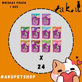 Whiskas makanan kucing basah wet 80gr 1 kotak isi 14 pcs murah