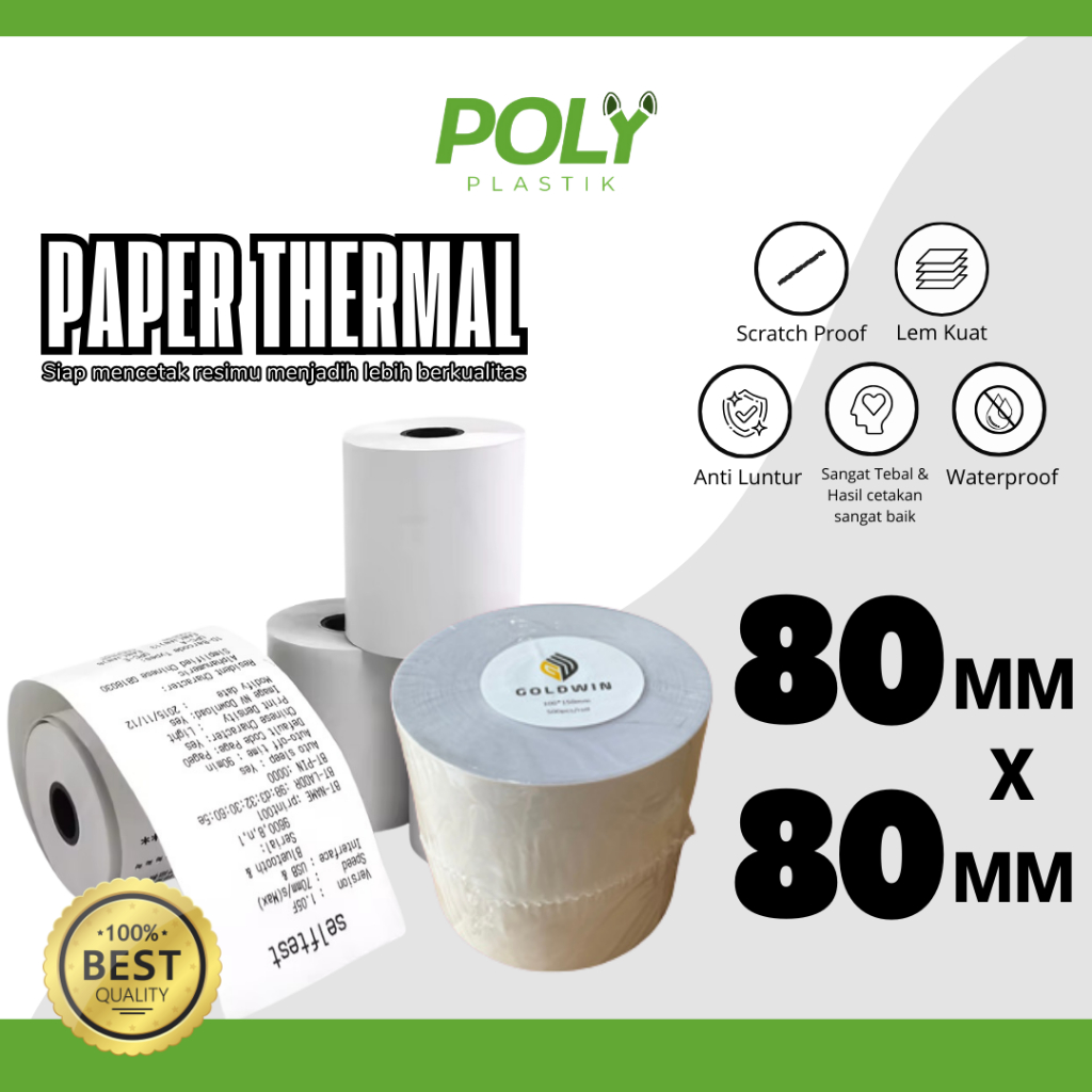 

Paper/Kertas Thermal 80x80mm Goldwin TEBAL TERMURAH