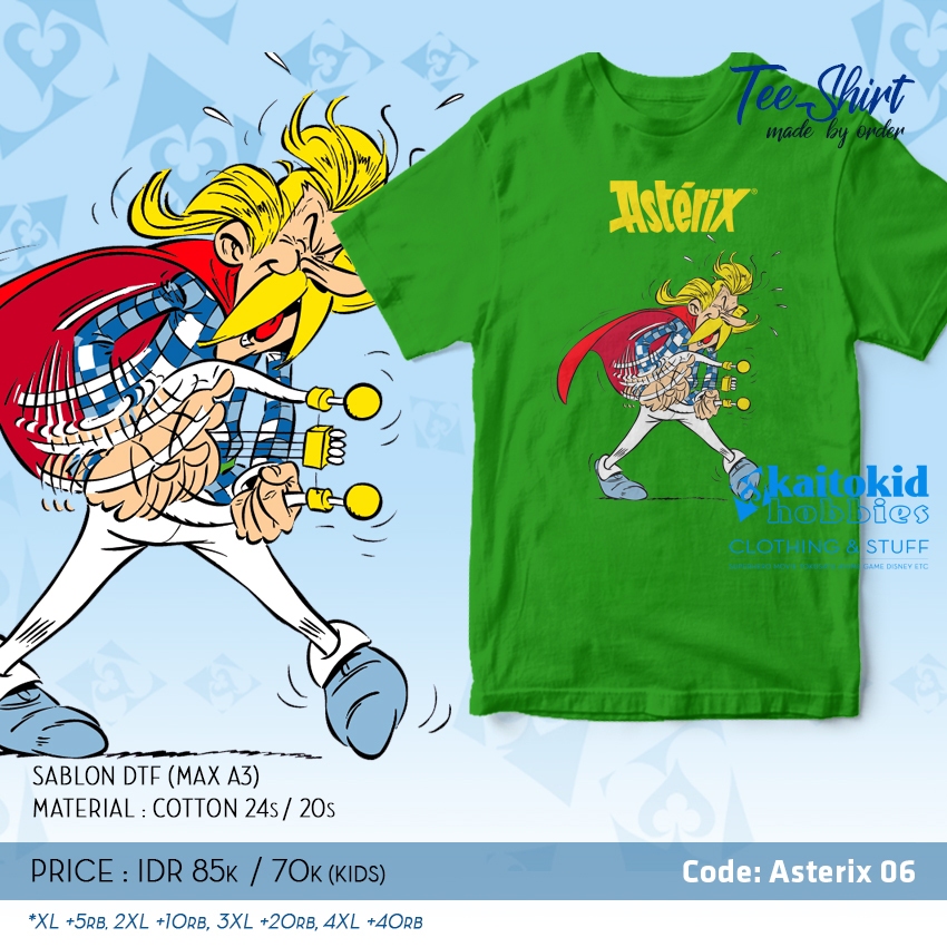 Kaos ASTERIX OBELIX PENYANYI FALS komik Jadul bisa custom desain bebas