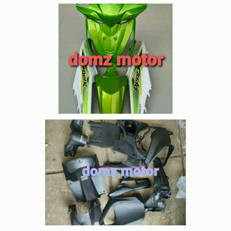 cover full body halus kasar honda beat fi 2012_2014 warna hijau putih striping