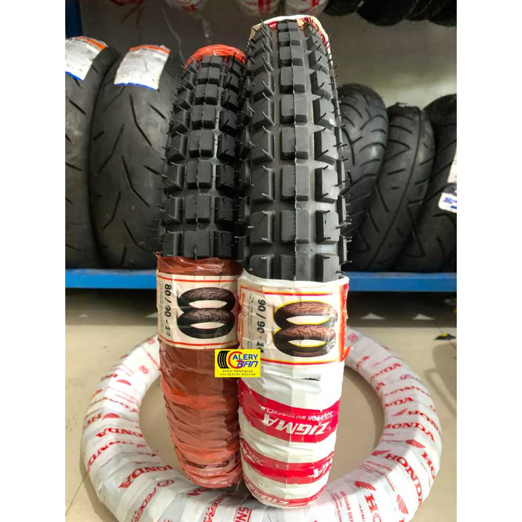 Sepasang Ban Trail Zigma 80/90-14 dan 90/90-14 Ring 14 ban 80/90-14 ban trail ban 90/90-14 ban motor