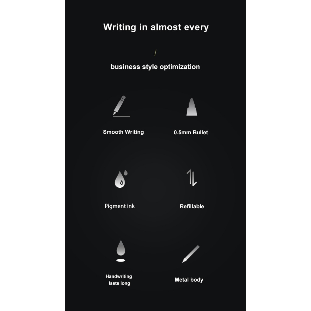 

Pena gel hadiah kelas atas warna logam penuh Baoke PM181