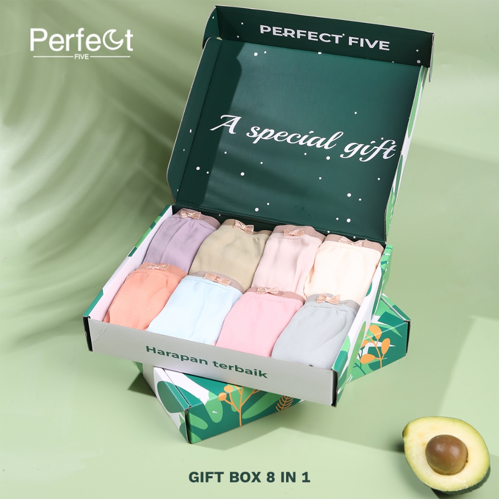 Perfect Five Celebrity 8In1 celana dalam Premium wanita Antibakteri CD Japan Cewek Dekorasi Renda