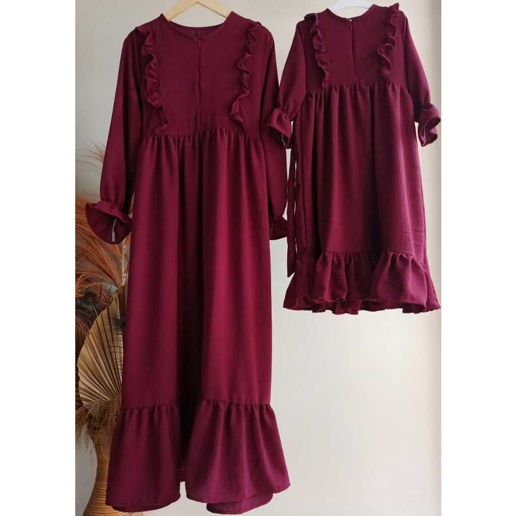 Gamis Crincle Airflow Couple Ibu Anak 2-12 Tahun