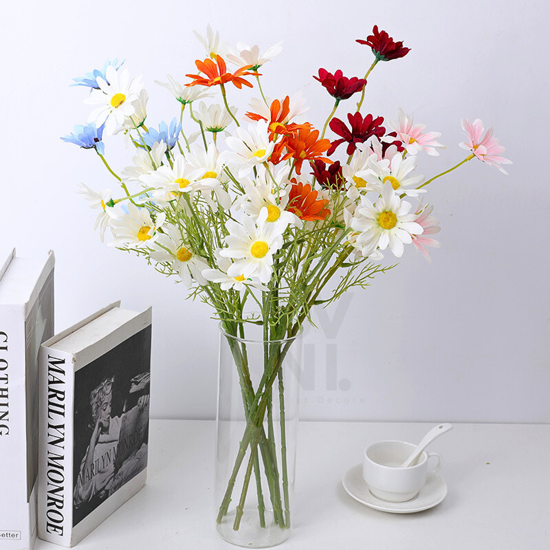 BUNGA KRISAN PLASTIK 50CM ARTIFICIAL FLOWER ASTER DAISY BUKET BUNGA HIAS PLASTIK DEKOR