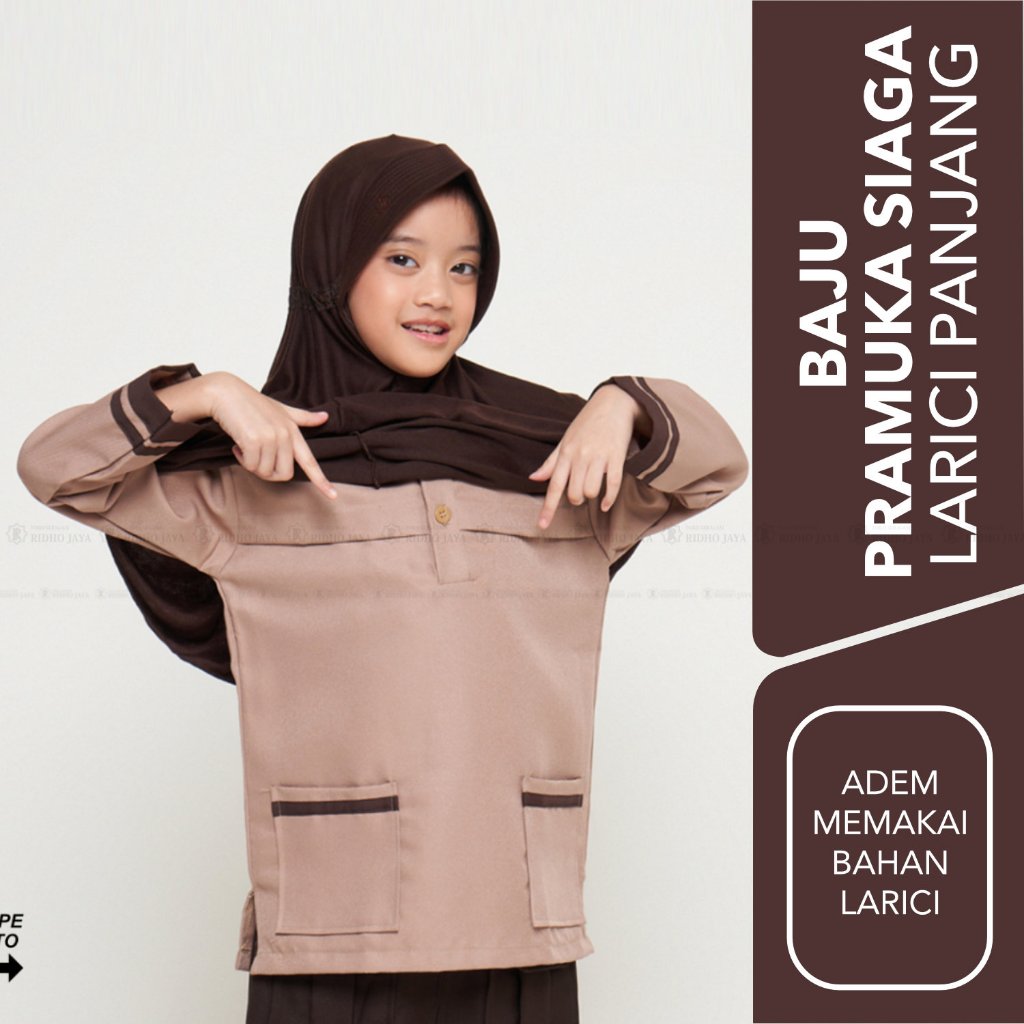 RIDHO JAYA - Baju Pramuka Siaga Larici Panjang Cewe Cowo Baju Pramuka SD