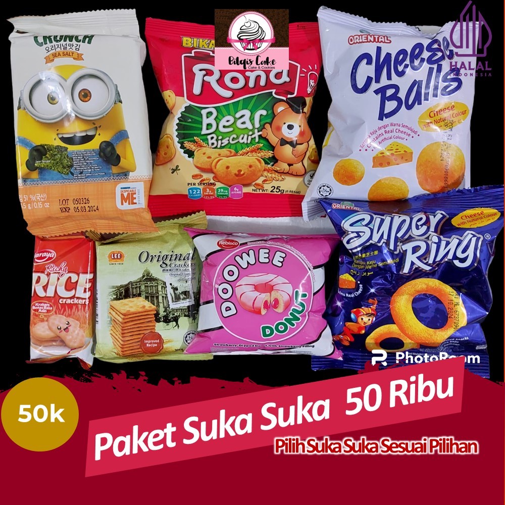 

PAKET SUKA SUKA 50 Ribu / Snack import Pilih Sendiri di LIVE
