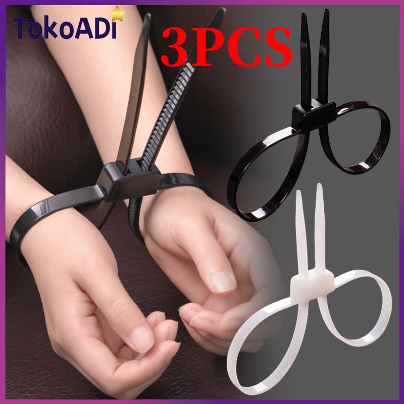 3pcs Borgol Tangan /Borgol Tangan Plastik Sekali Pakai /Borgol Tangan Import/Borgol Plastik Import