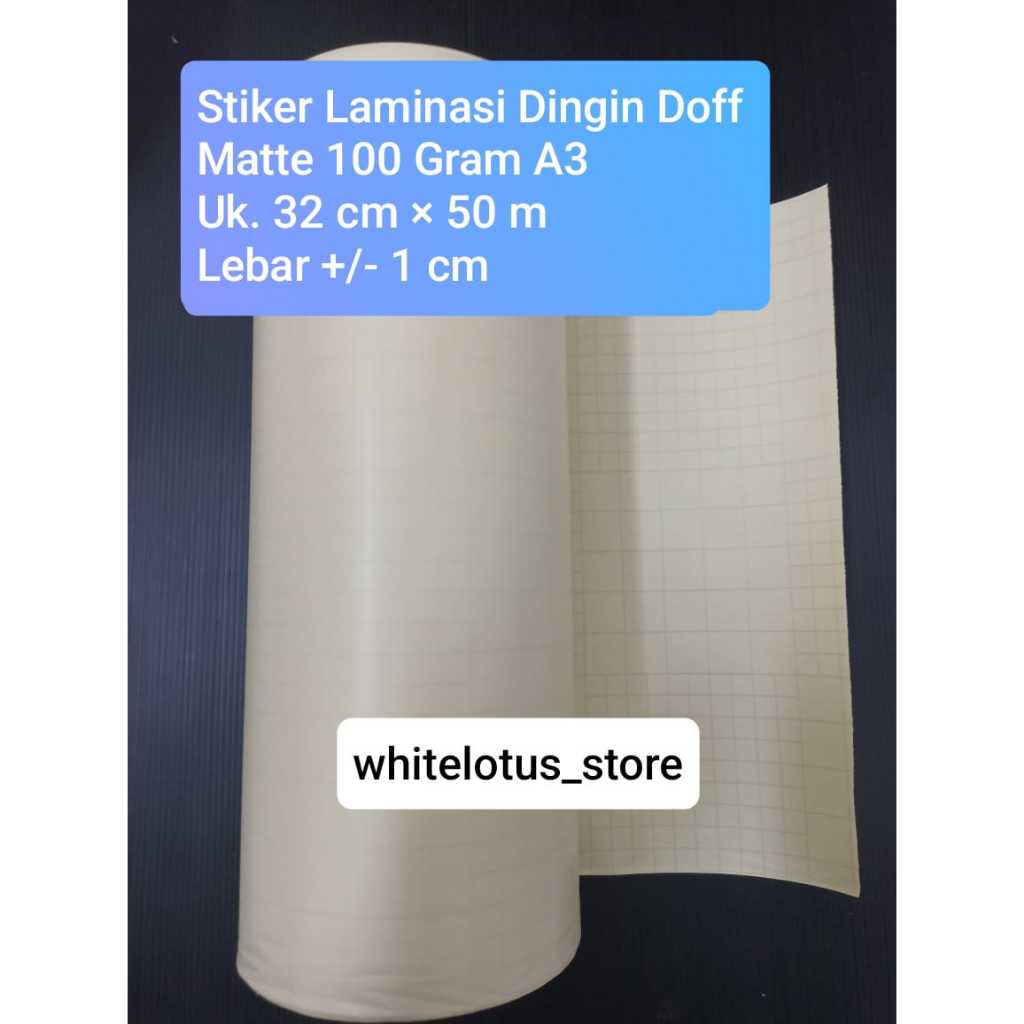 

Sticker Laminasi Dingin Doff Matte 100 Gram A3