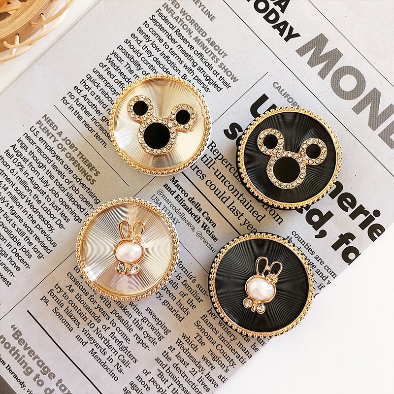 [MAPLESOL] AESTHETIC GOLD STAND HOLDER PHONE AIRBAG GRIPTOK 3D PREMIUM / RING HOLDER / POP SOCKET / 