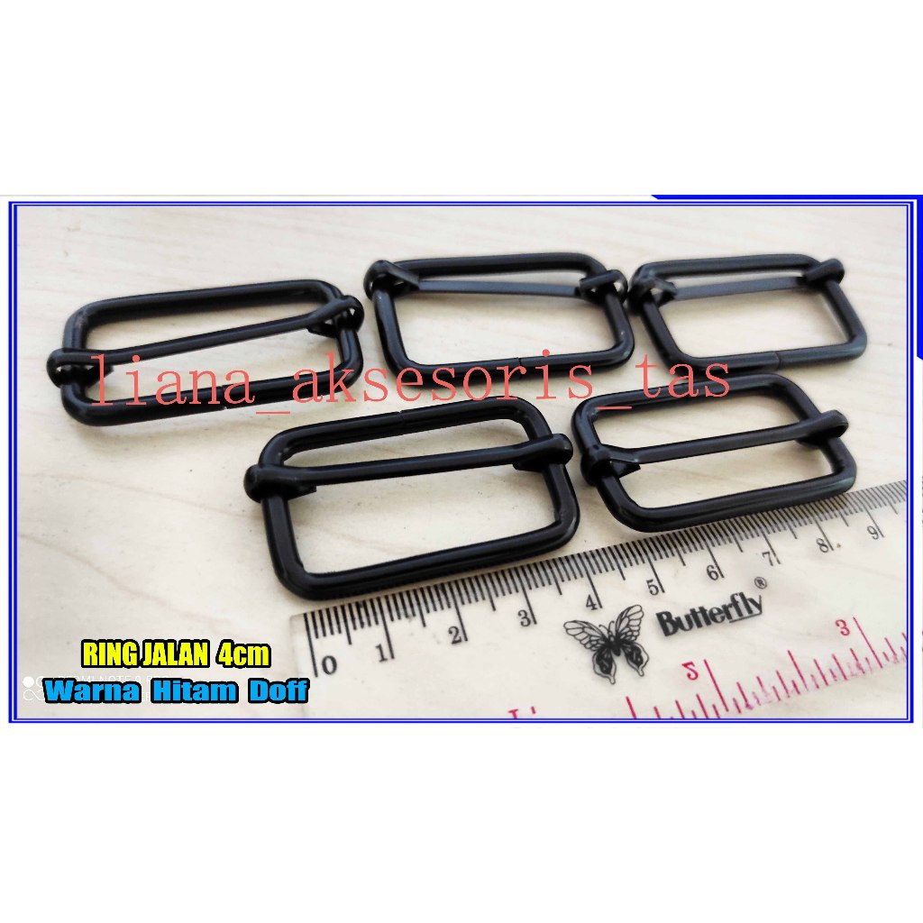 RING JALAN TEBAL (PER 12 PCS) UKURAN 4 CM WARNA HITAM DOFF AKSESORIS TAS MURAH FASHION WANITA IMPORT