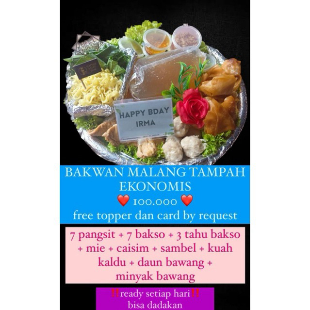 

BAKWAN MALANG TAMPAH EKONOMIS , NOTE TGL DAN UCAPAN