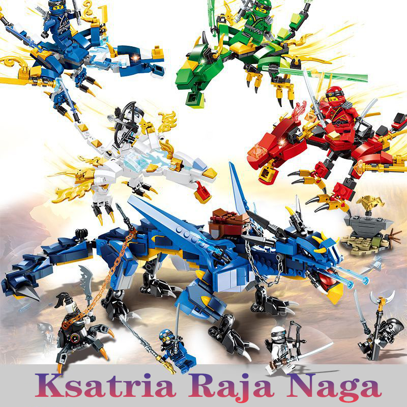 Upgrade✨【Ready ✅Stock COD】✨Mainan Balok susun bricks blocks ninja dragon 4in1 Besar Blok figure ninj