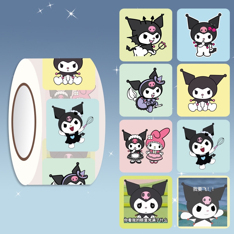 

COD✨500Pcs/Roll Stiker Sanrio Melody Kulomi Label Lucu Kartun Isi 500 Lembar Untuk Tempel Dan Box Packaging DIY Impor Murah INS-Yinmer