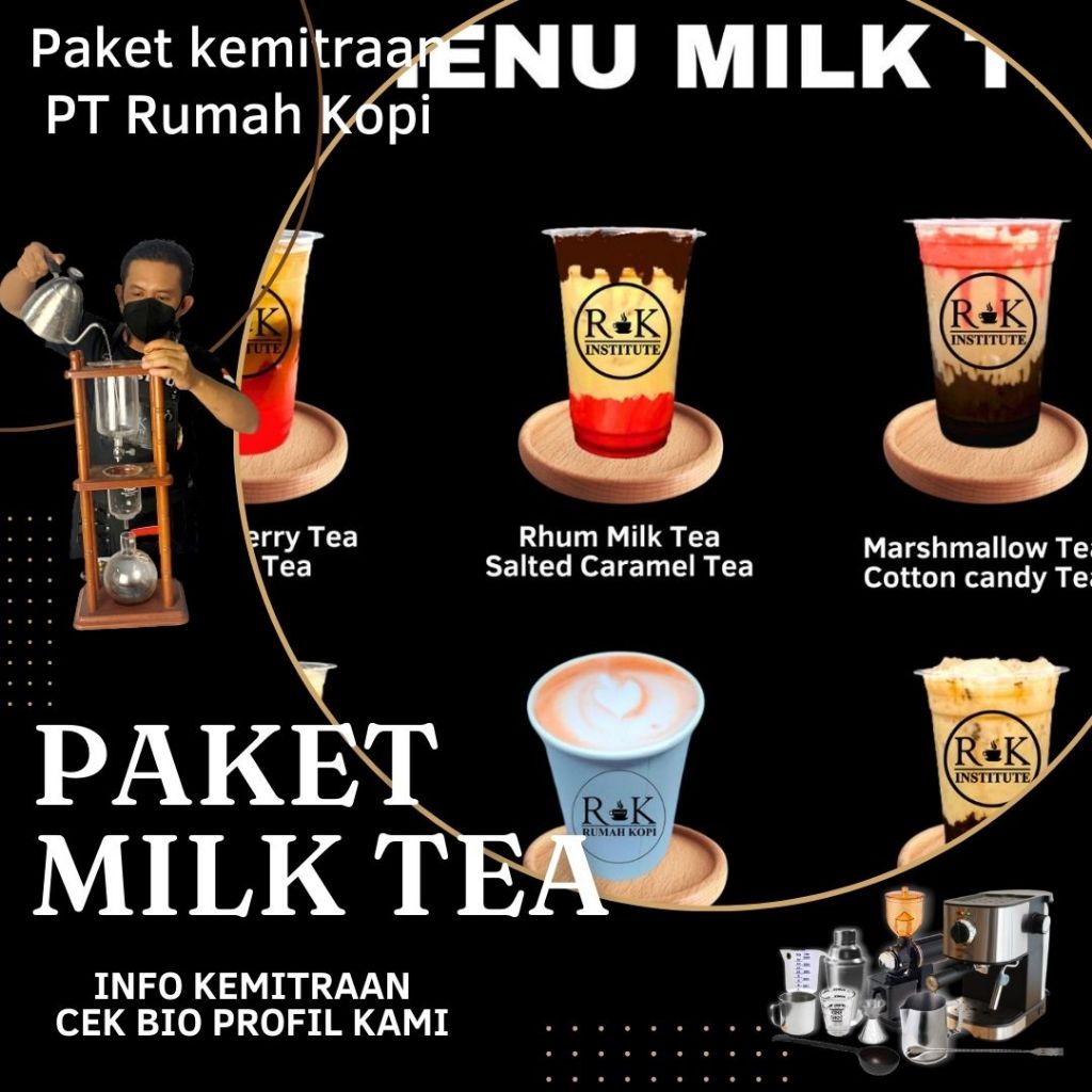 

Paket Milk Tea Kemitraan Rumah Kopi Paket Usaha Langsung Training