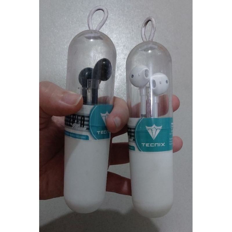 HEADSET KABEL MEREK TECNIX TANPA KARET BASS - EARPHONE TECNIX