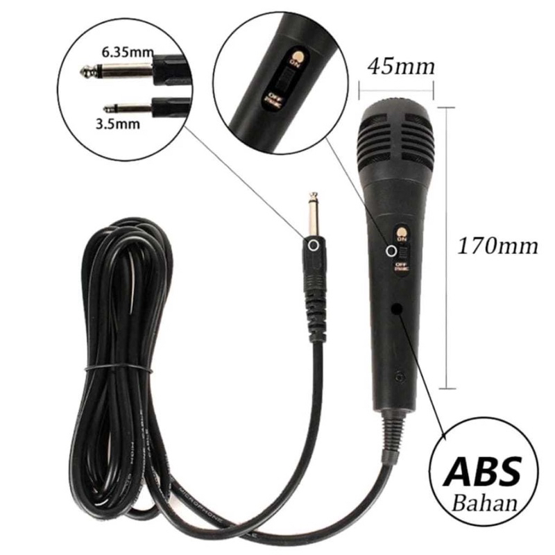 MIKROPHONE KABEL / MIC KARAOKE MURAH COLOKAN BESAR