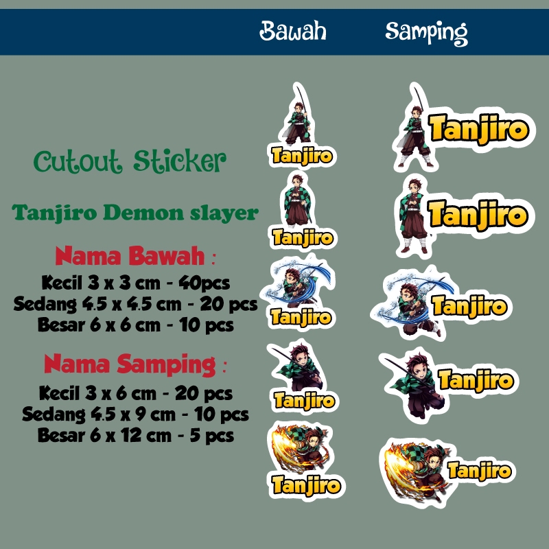 

Sticker nama cutout tanjiro
