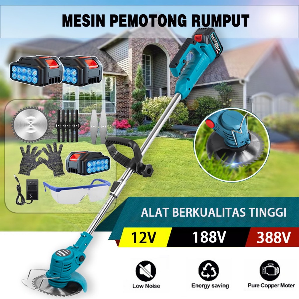 ASEP Kualitas Tinggi 12V/188V/388V Mesin Potong Rumput Pemotong Rumput Listrik Pemangkas Rumput deng