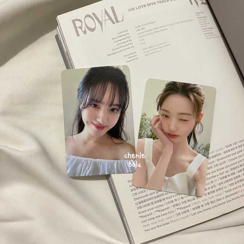 [booked] ive wonyoung photocard pc hapa kristin wink white dress topang dagu rei liz leeso yujin gae